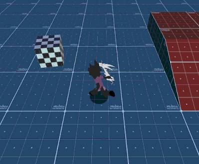 A little wolf man beating up a box with a keyblade.