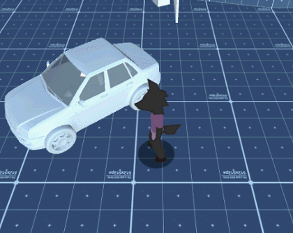 A bug I encountered with vehicles where they would make the player askew if you got into them while they were in the air.